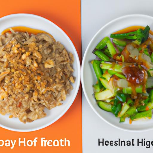 Comparison of stir fry dishes with traditional sauce and low sugar stir fry sauce