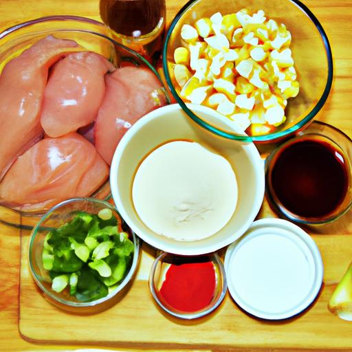 Fresh ingredients for 'My Heavenly Recipes Baked Sweet and Sour Chicken'
