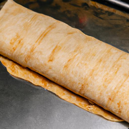 Perfectly cooked frozen burrito with a crispy texture